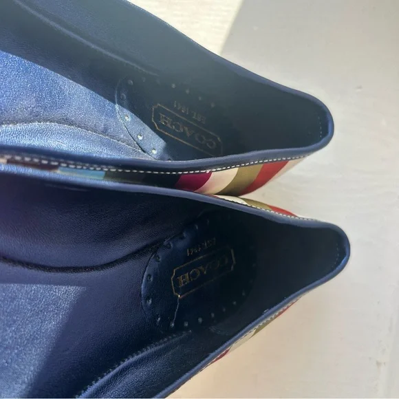 🛑SOLD🛑Vintage Coach Women's Striped Ballet Flats - Multicolor, 7.5 - Picture 7 of 10